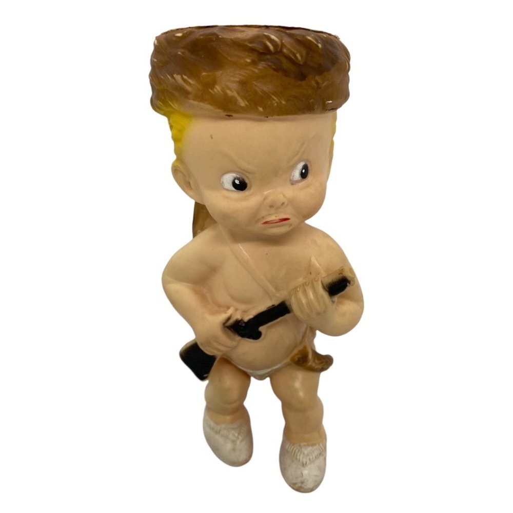 Vintage Spunky Davy Crockett Squeeze Toy Rubber Doll